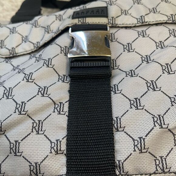 Ralph Lauren Monogram weekender carry all Shoulder Bag -  gray & black - Picture 14 of 16